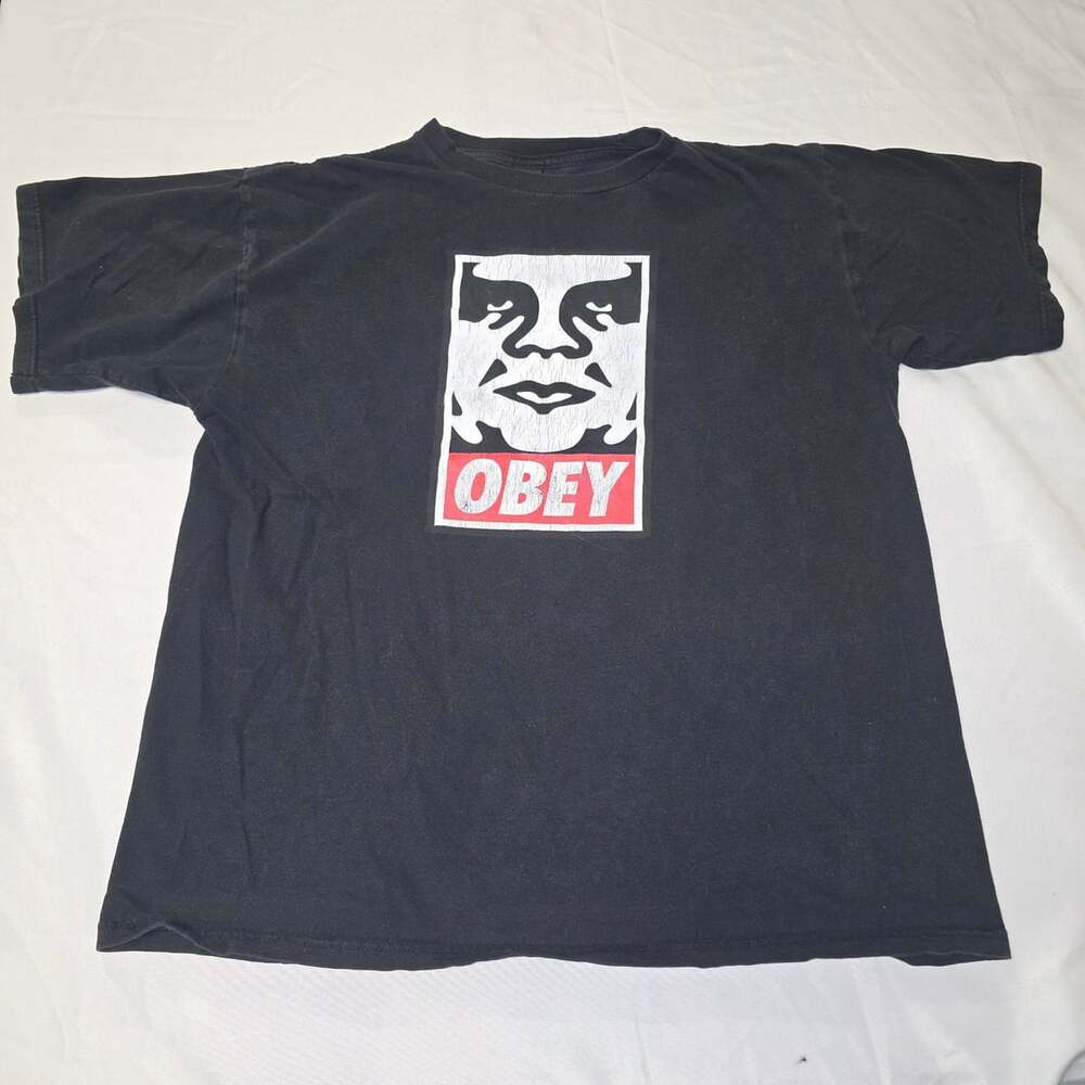 Obey Classic Icon Face Logo Black T-Shirt